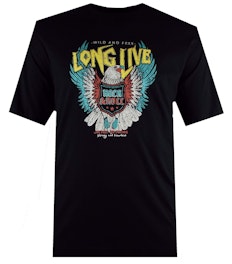 Espionage Long Live Rock and Roll Print T-Shirt Schwarz
